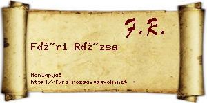 Füri Rózsa névjegykártya