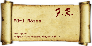 Füri Rózsa névjegykártya