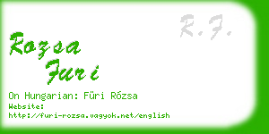 rozsa furi business card